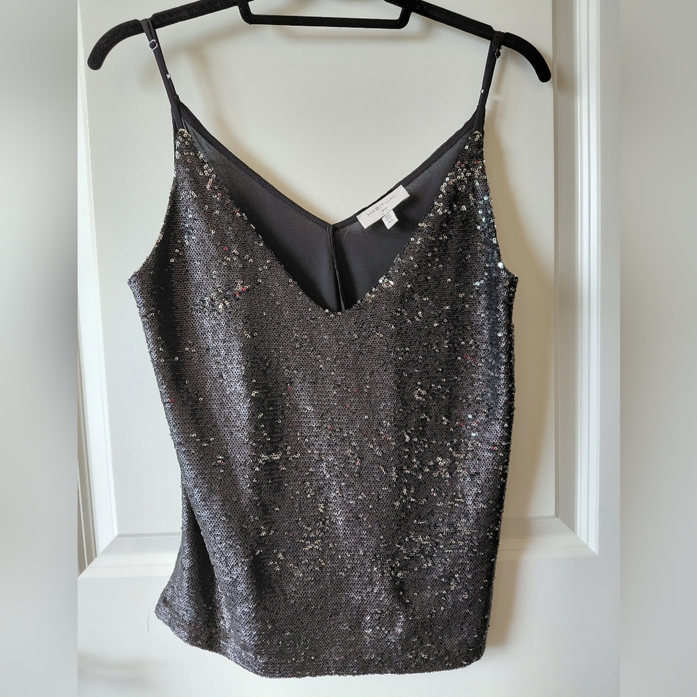 Habitual Black Sequin Spaghetti Strap Top